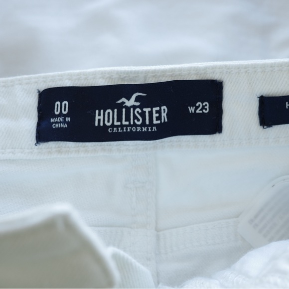 Hollister High-Rise Mini Skirt White Denim Raw Hem Size US 00 - Picture 4 of 5